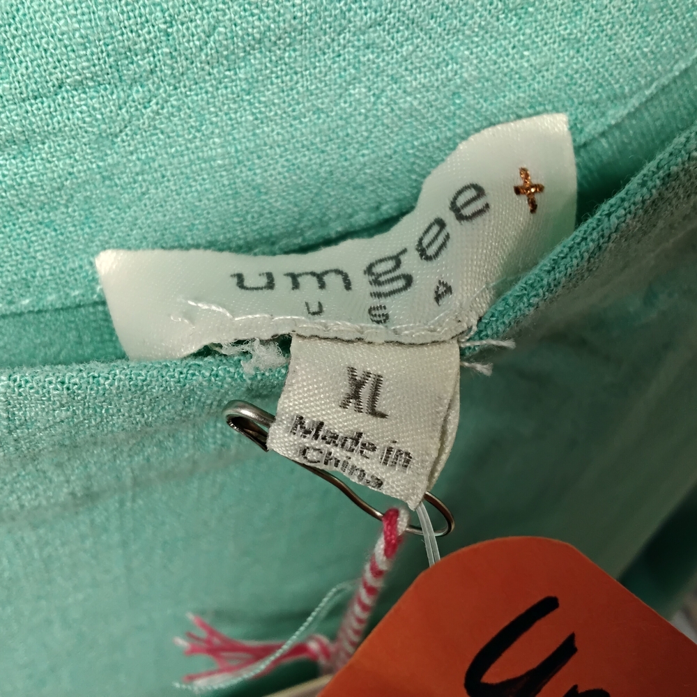 3862 Size XL Upcycled Umgee Teal Floral Blouse - Picture 5 of 6